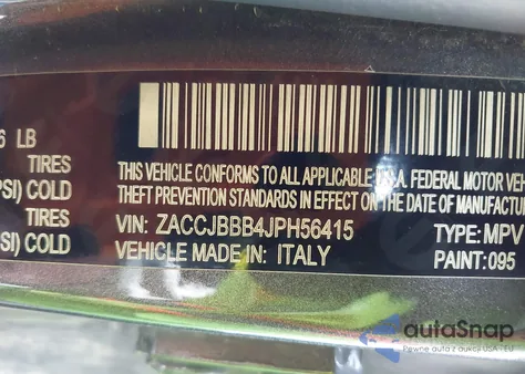 2018 Jeep Renegade Latitude 4X4 z USA, uszkodzony, nr VIN ZACCJBBB4JPH56415